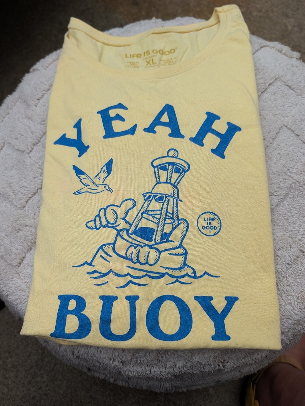 Yeah Buoy Life Is Good Tank Top Pale Yellow Size XL